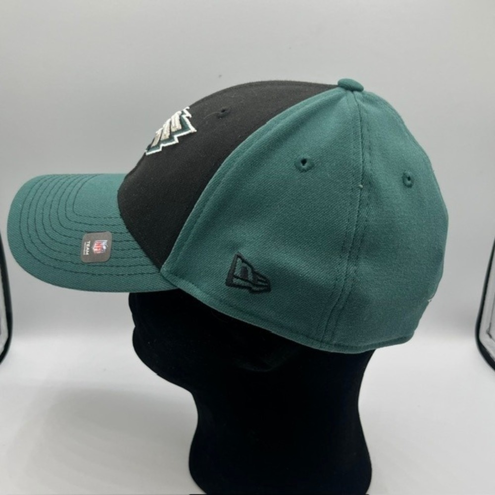 New Era Philadelphia Eagles 39THIRTY NFL Hat Mens Medium Large Green Black Cap - Picture 5 of 9
